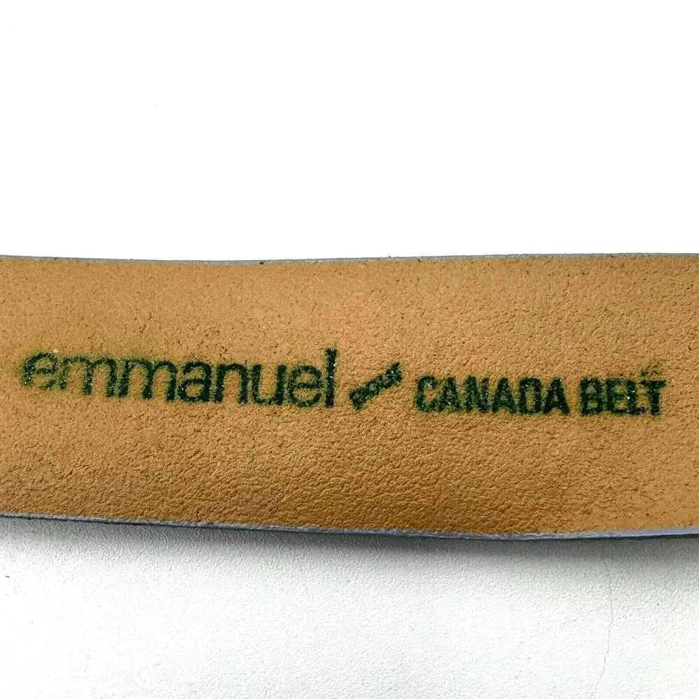 EMMANUEL | Large Genuine Reptile Veritable Snake Belt Silver Gold Tone Buckle‎
